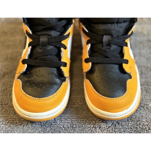 Nike Air Jordan 1 Mid Retro TD Taxi Yellow White Black 640735-701 10C - Picture 4 of 7